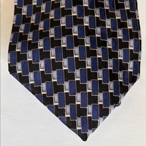 Facets silk vintage Geometric checkered Men's Tie